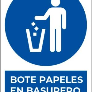 Bote papeles en basurero NO WC